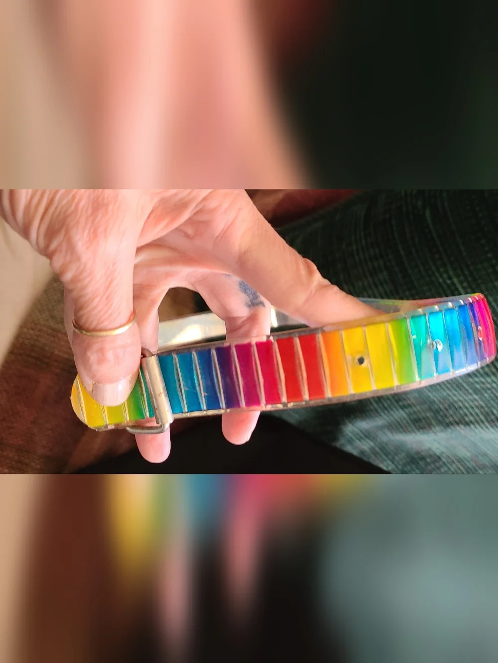 Y2K Rainbow Jelly Lucite Belt. Collectible. Perfect Condition. Child/tee/adult